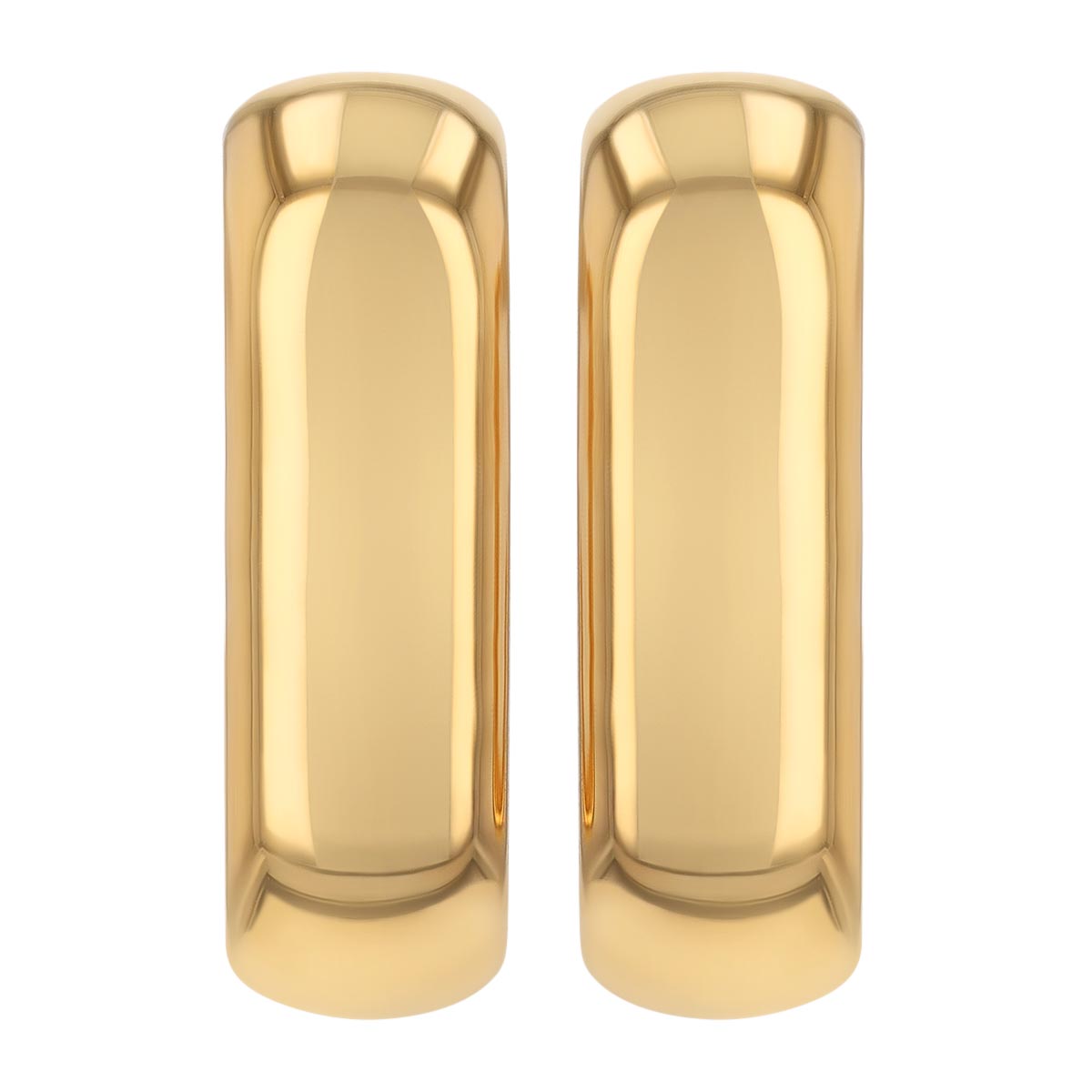 Yellow Gold Oblong Oval Open Hoop Earrings