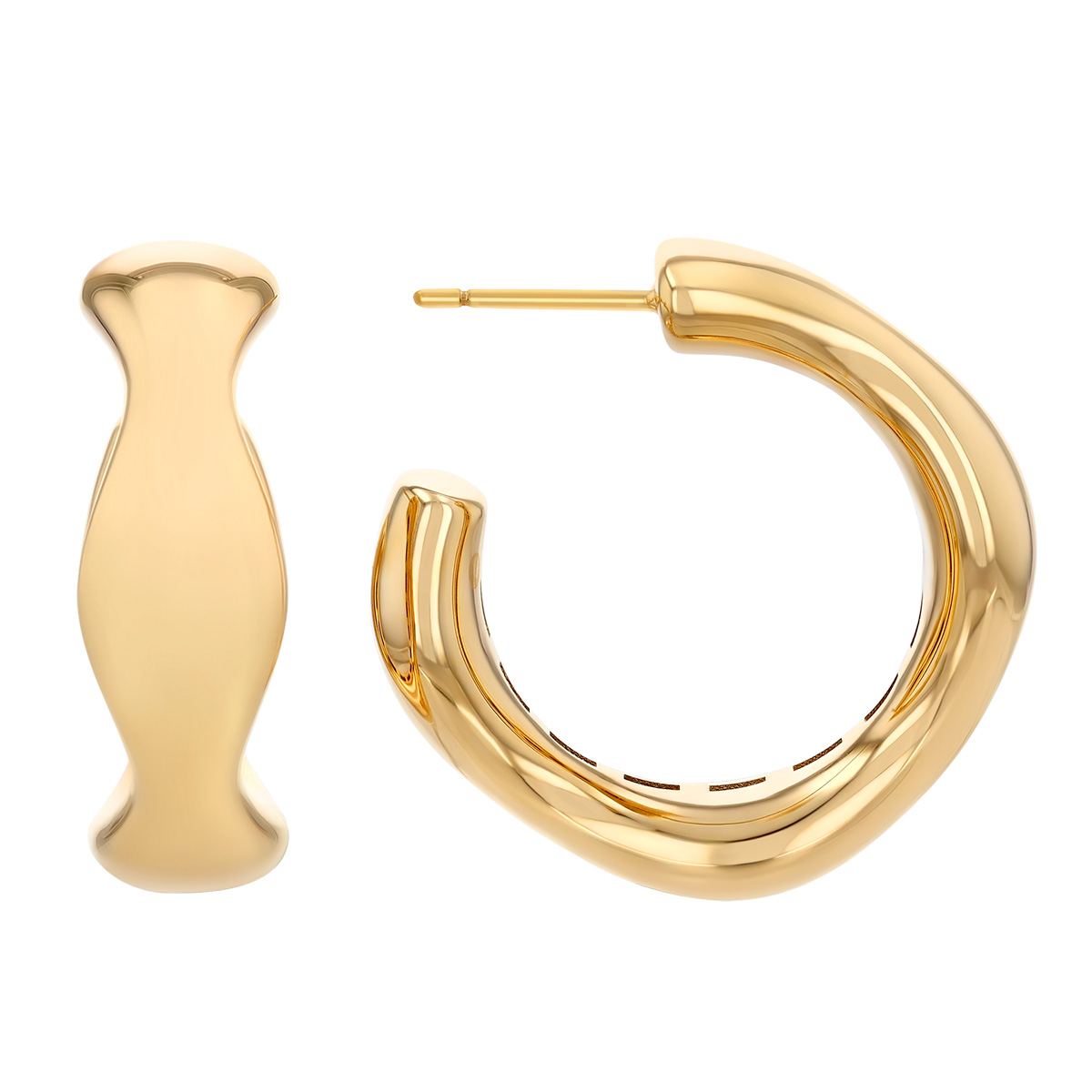 Pesavento Elegance Yellow Gold Vermeil Wave Hoop Earrings
