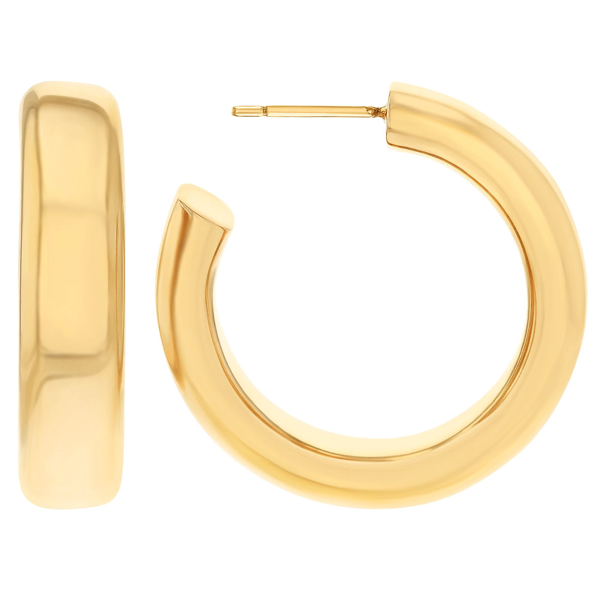 Pesavento Elegance Yellow Gold Vermeil Rounded Edge Hoop Earrings