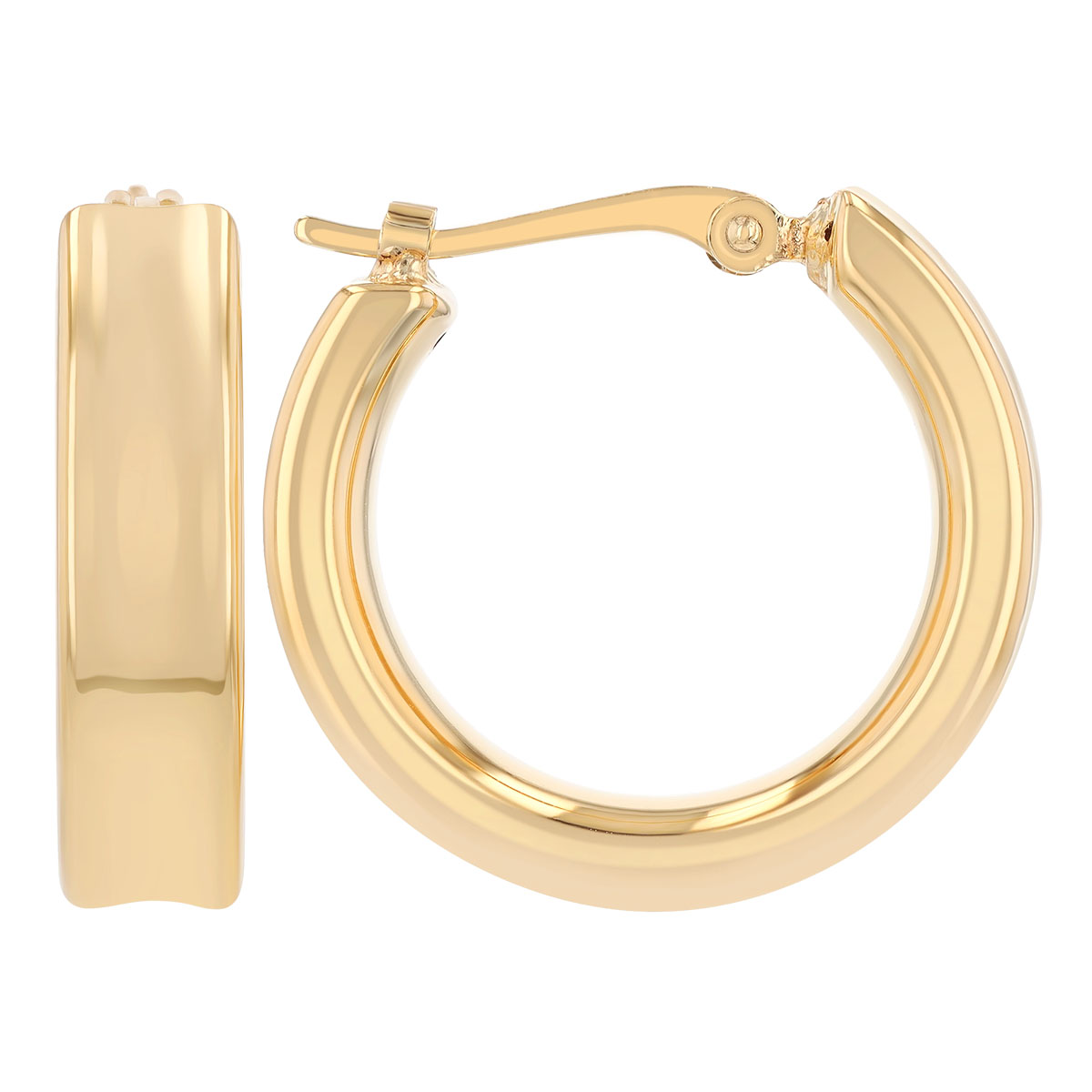 Yellow Gold Concave Hoop Earrings