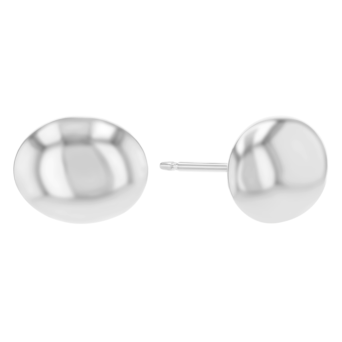 Sterling Silver Puffed Oval Stud Earrings