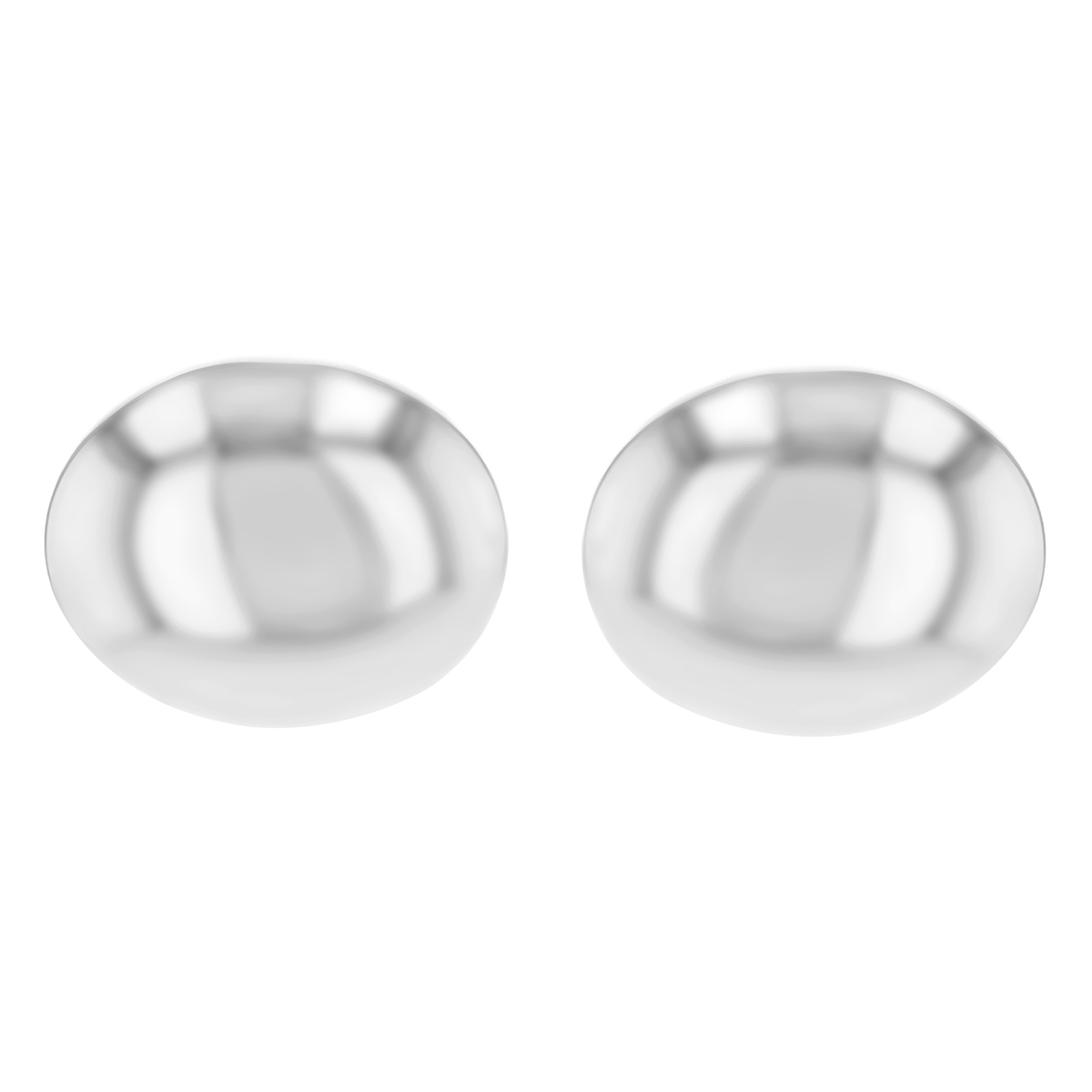 Sterling Silver Puffed Oval Stud Earrings