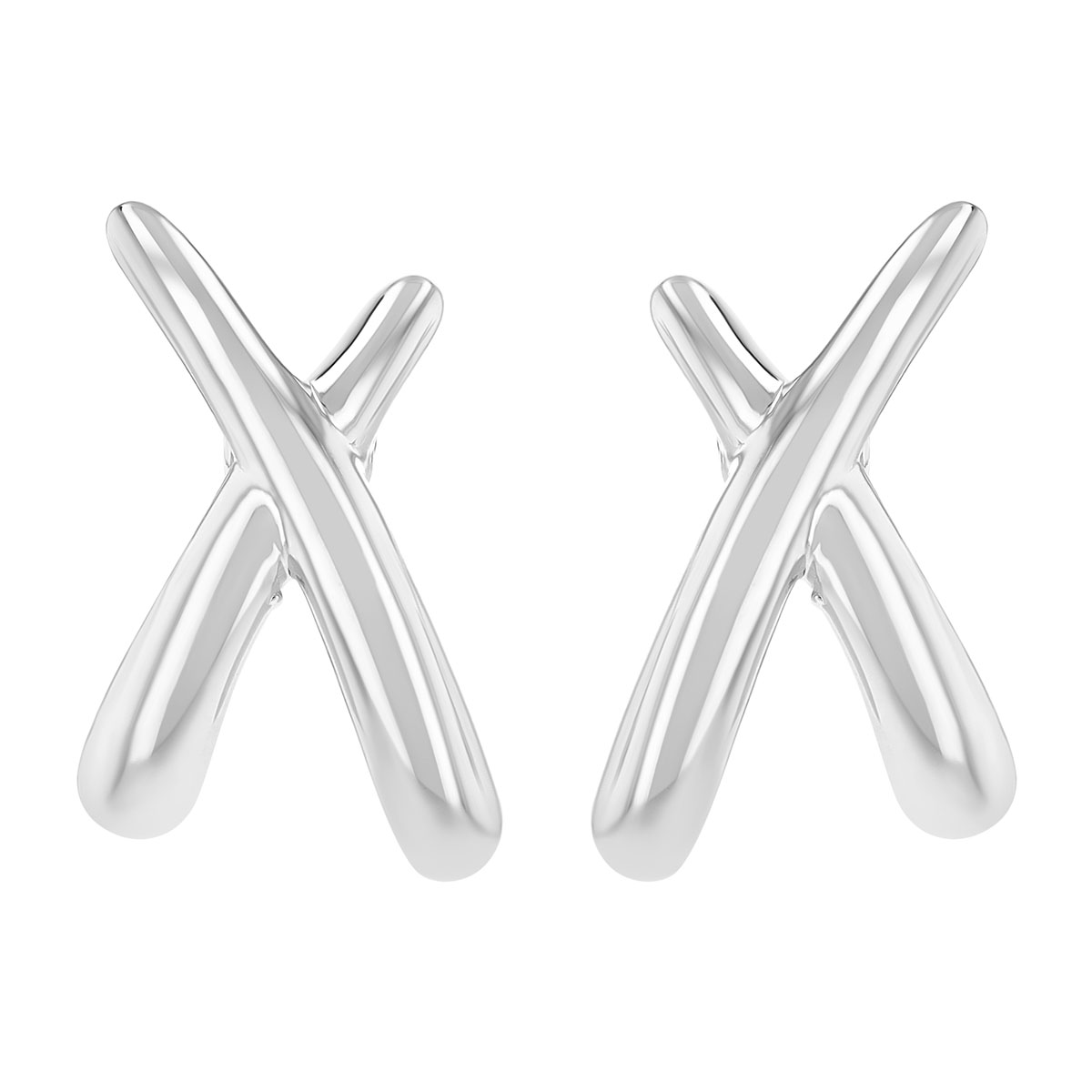 Sterling Silver X Shape Post Earrings