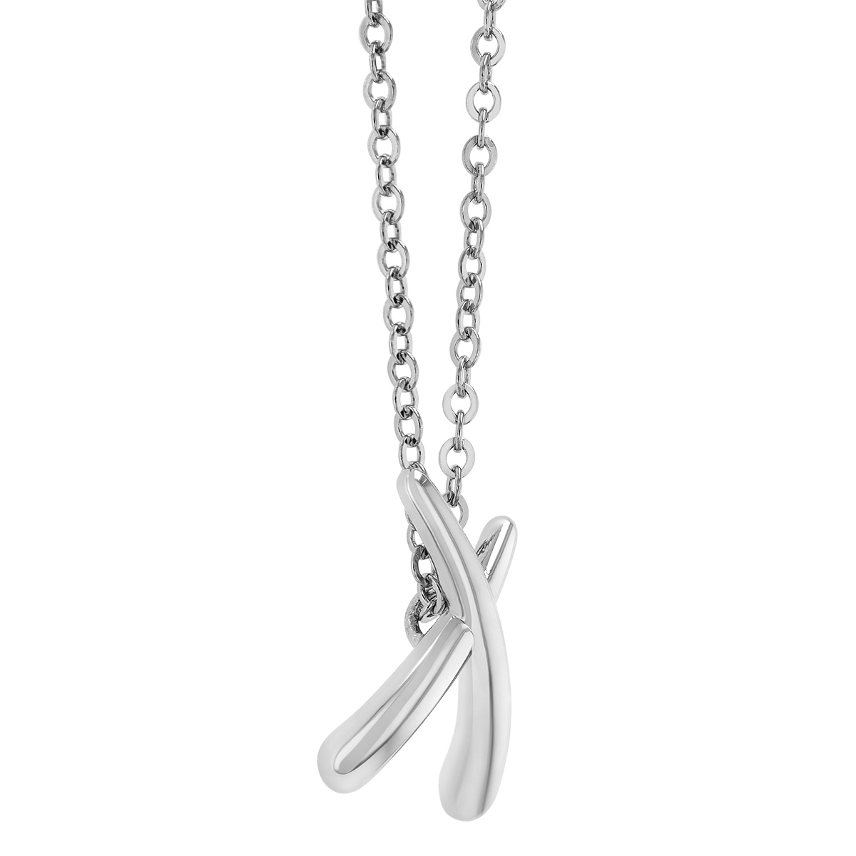 Sterling Silver X Shaped Pendant, 18