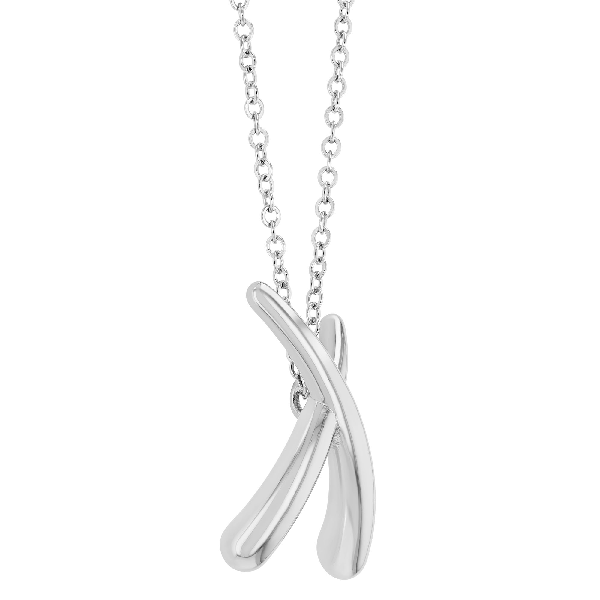 Sterling Silver X Shaped Necklace, 18
