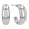 Sterling Silver Open Tapered Huggie Hoop Earrings