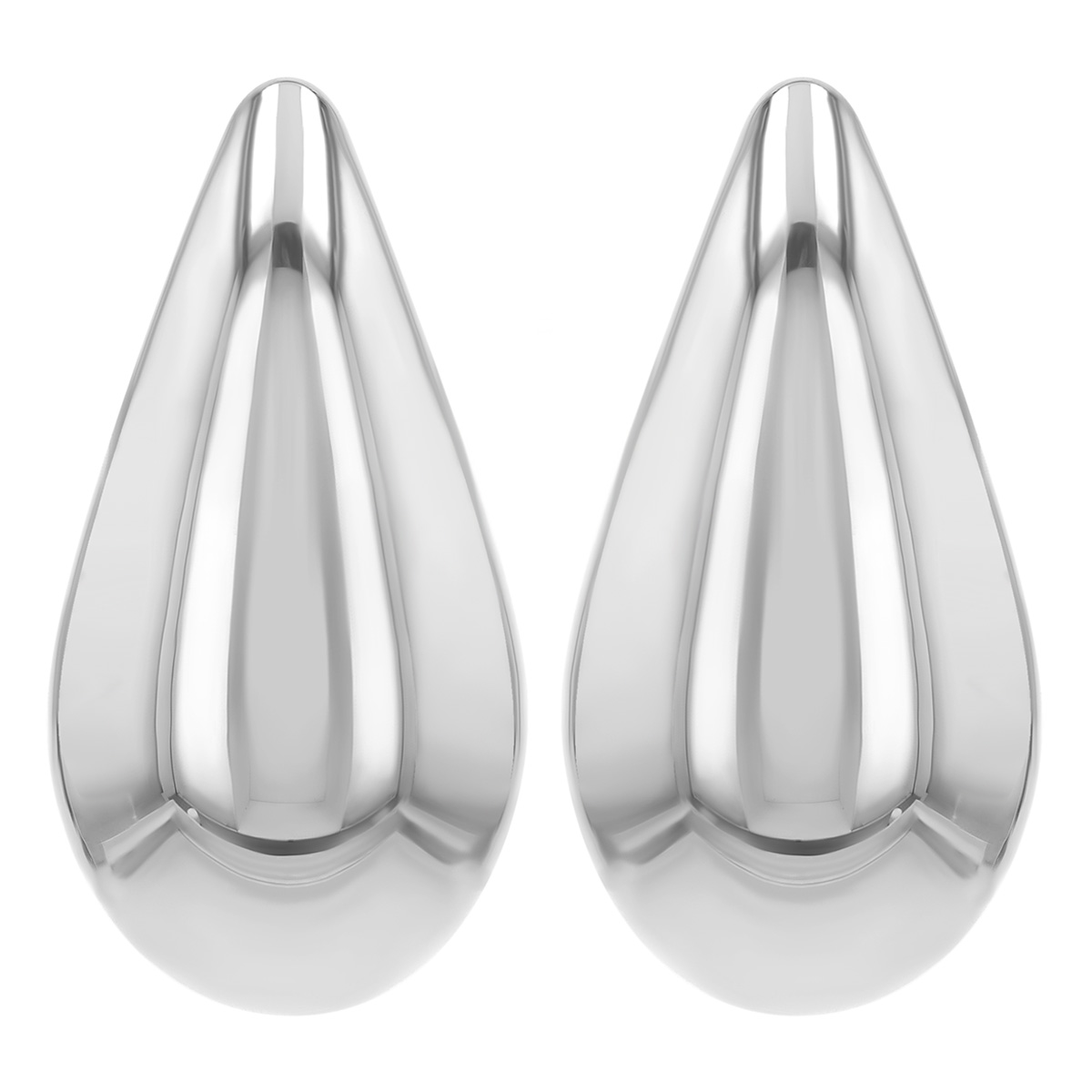 Sterling Silver Puffed Teardrop Earrings
