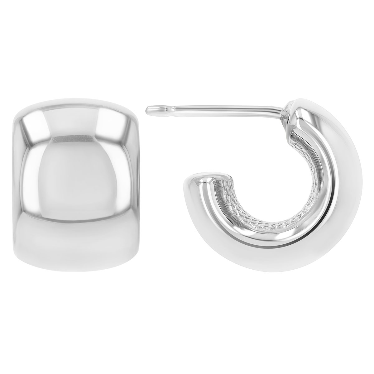 Sterling Silver Small Chubby Huggie Earrings