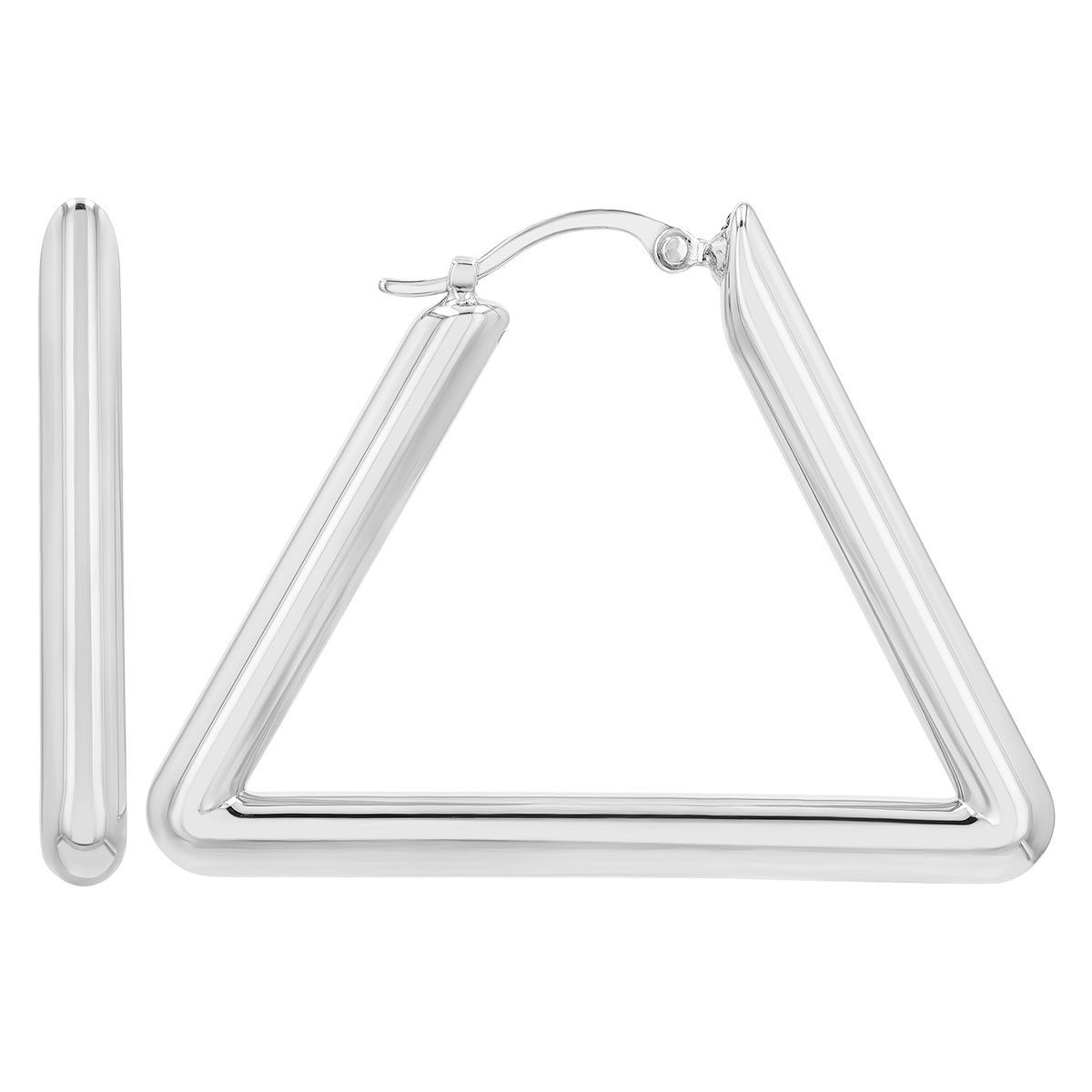 Sterling Silver Triangle Shaped Hoop Earrings