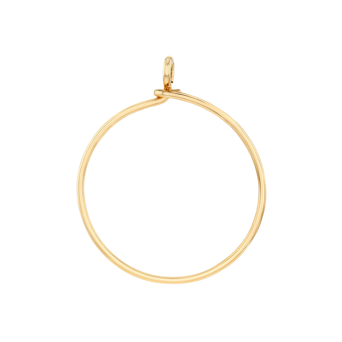 Yellow Gold Open Circle Charm Pendant