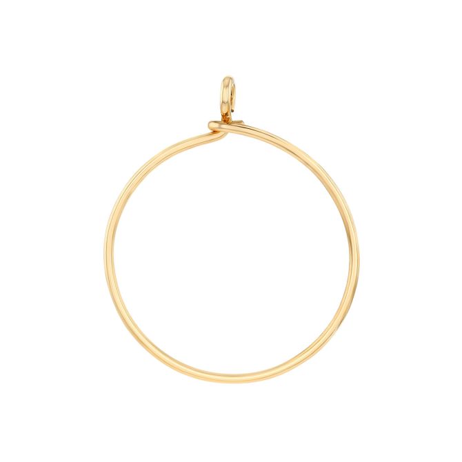 Yellow Gold Open Circle Charm Pendant