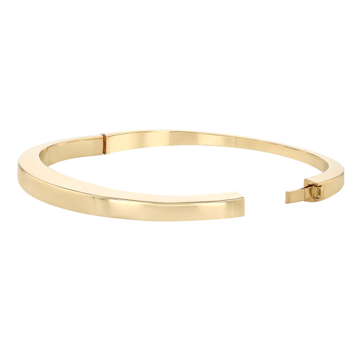 Yellow Gold Square Edge Bangle Bracelet