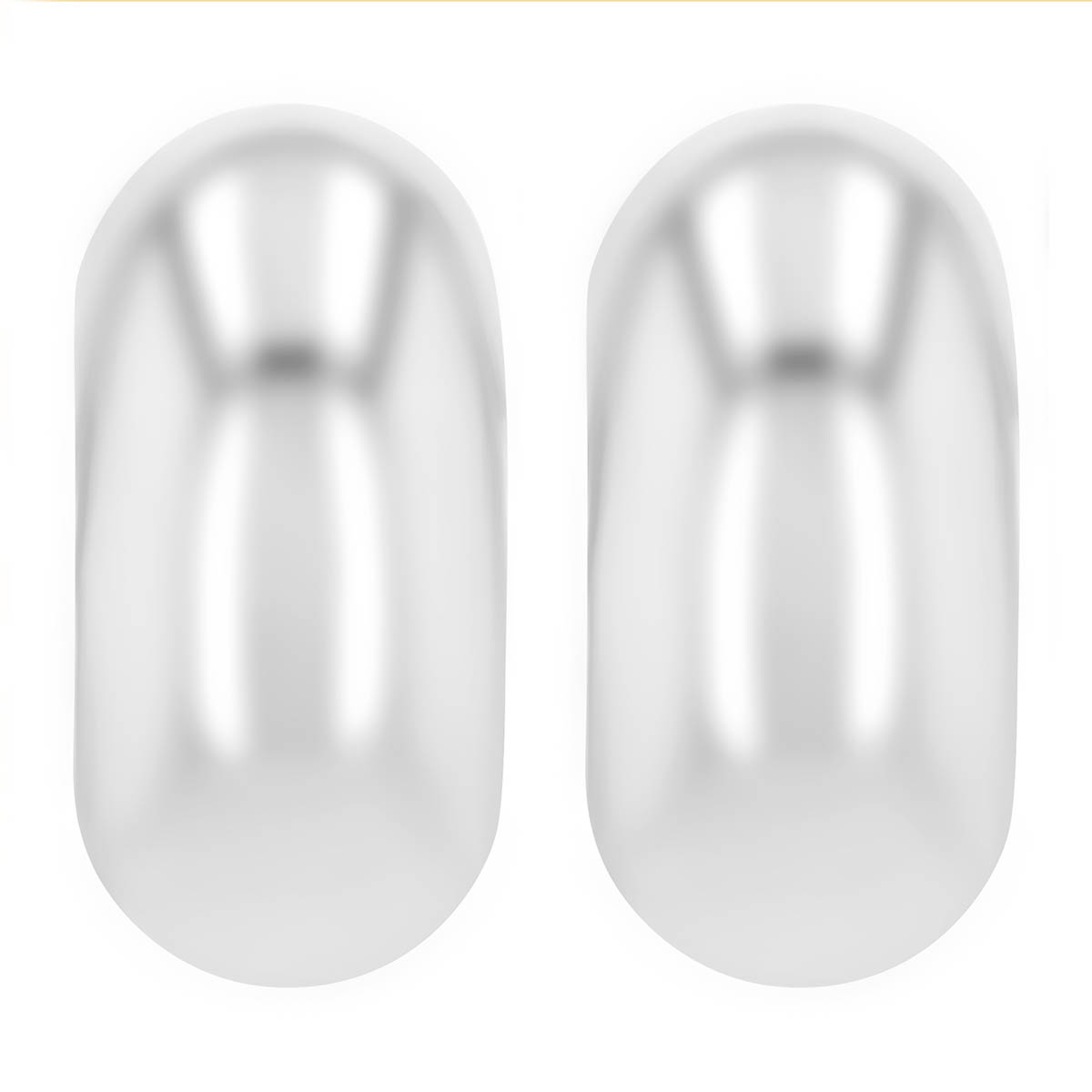 Sterling Silver Oval Dome Earrings