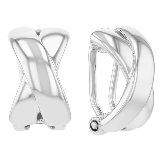 Sterling Silver "X" Clip-On Earrings