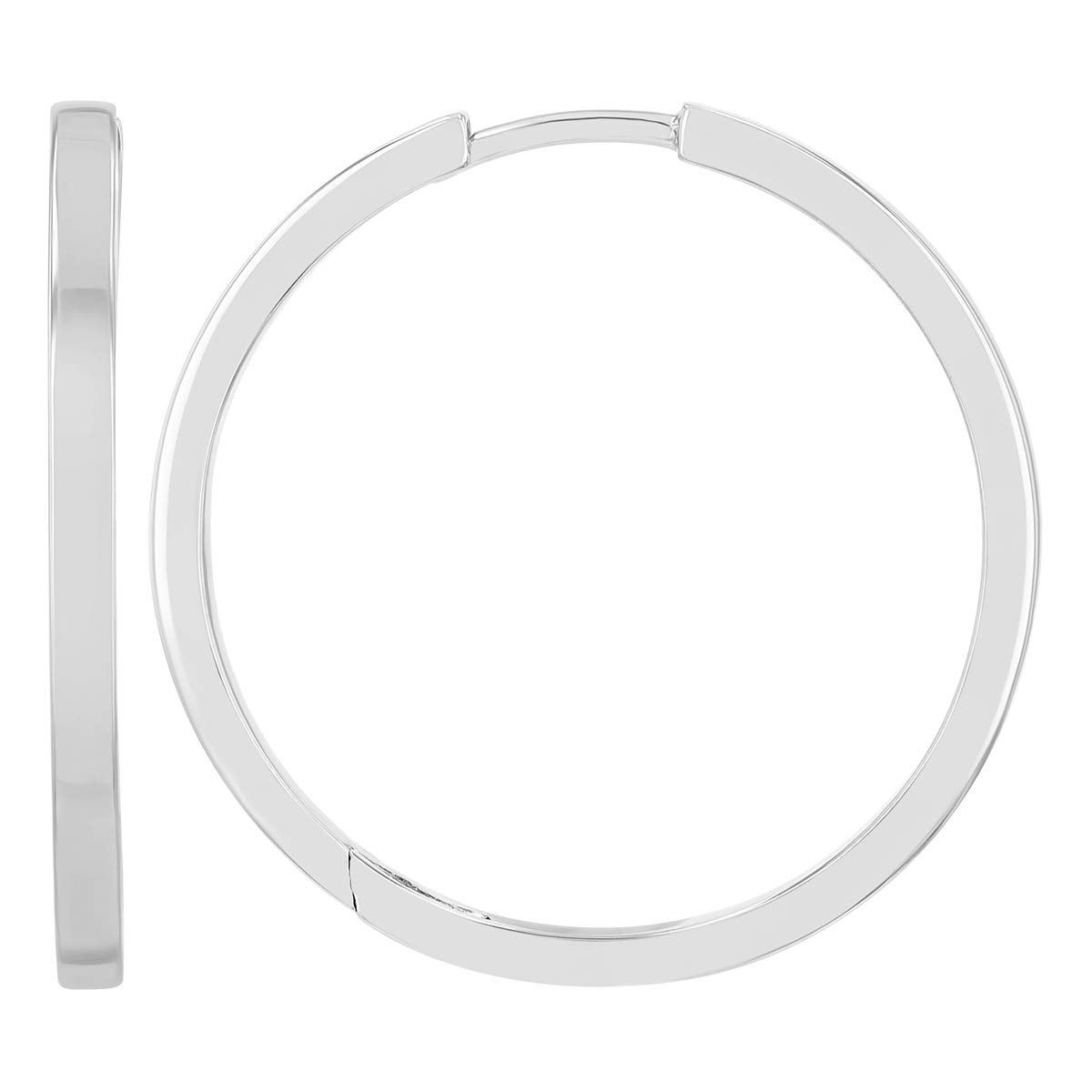 Sterling Silver Square Edge Hoop Earrings