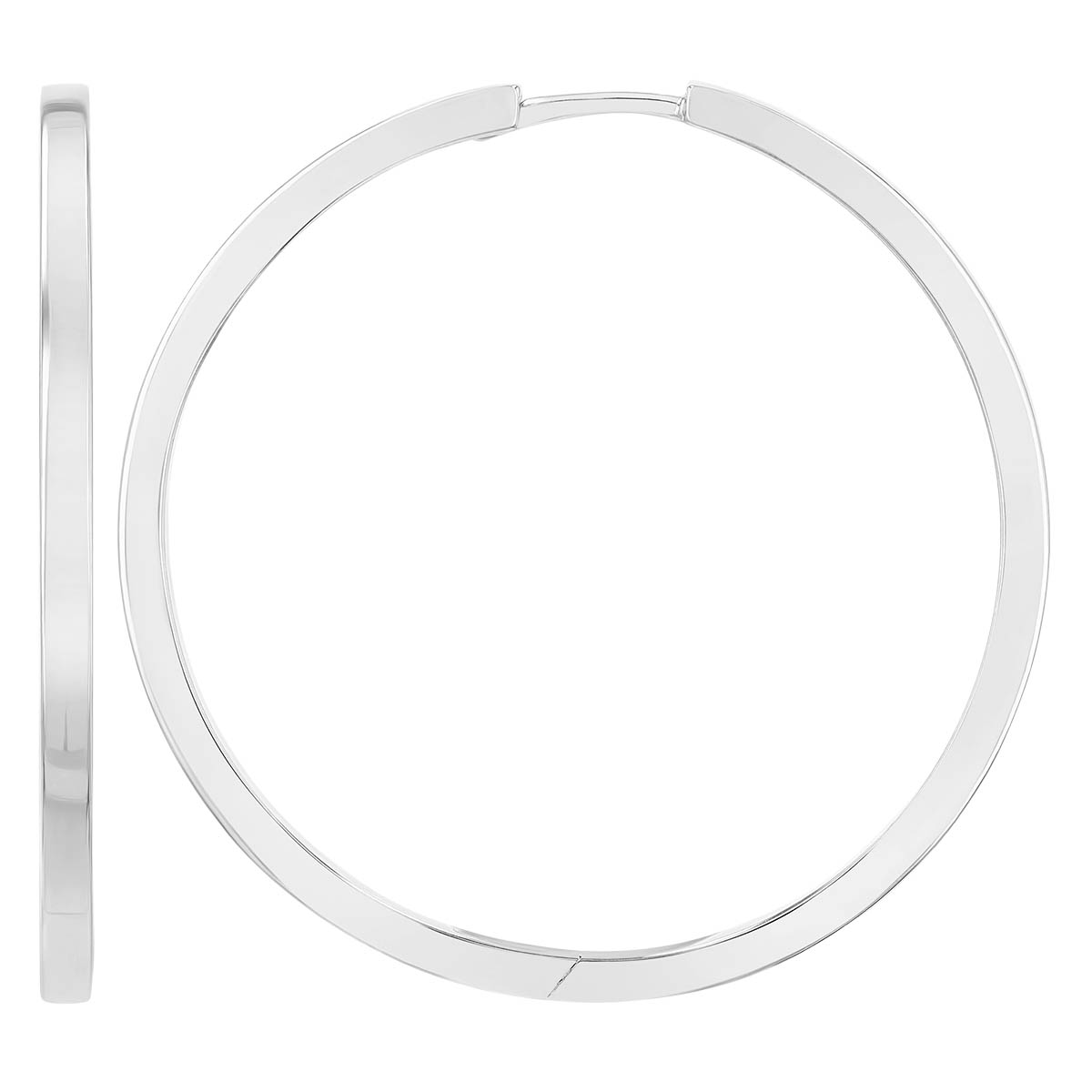 Sterling Silver Square Edge Hoop Earrings