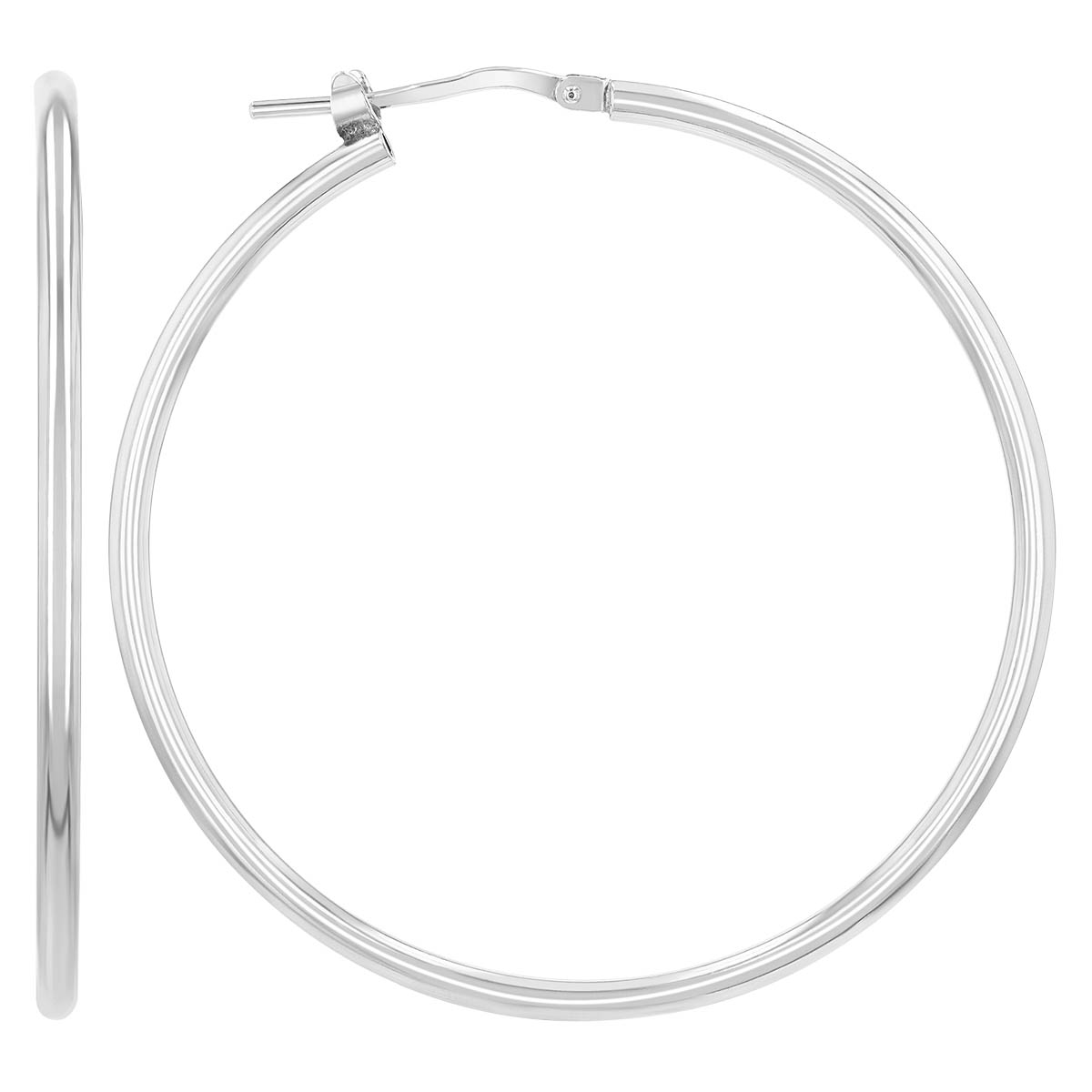 Sterling Silver Hoop Earrings, 44 mm