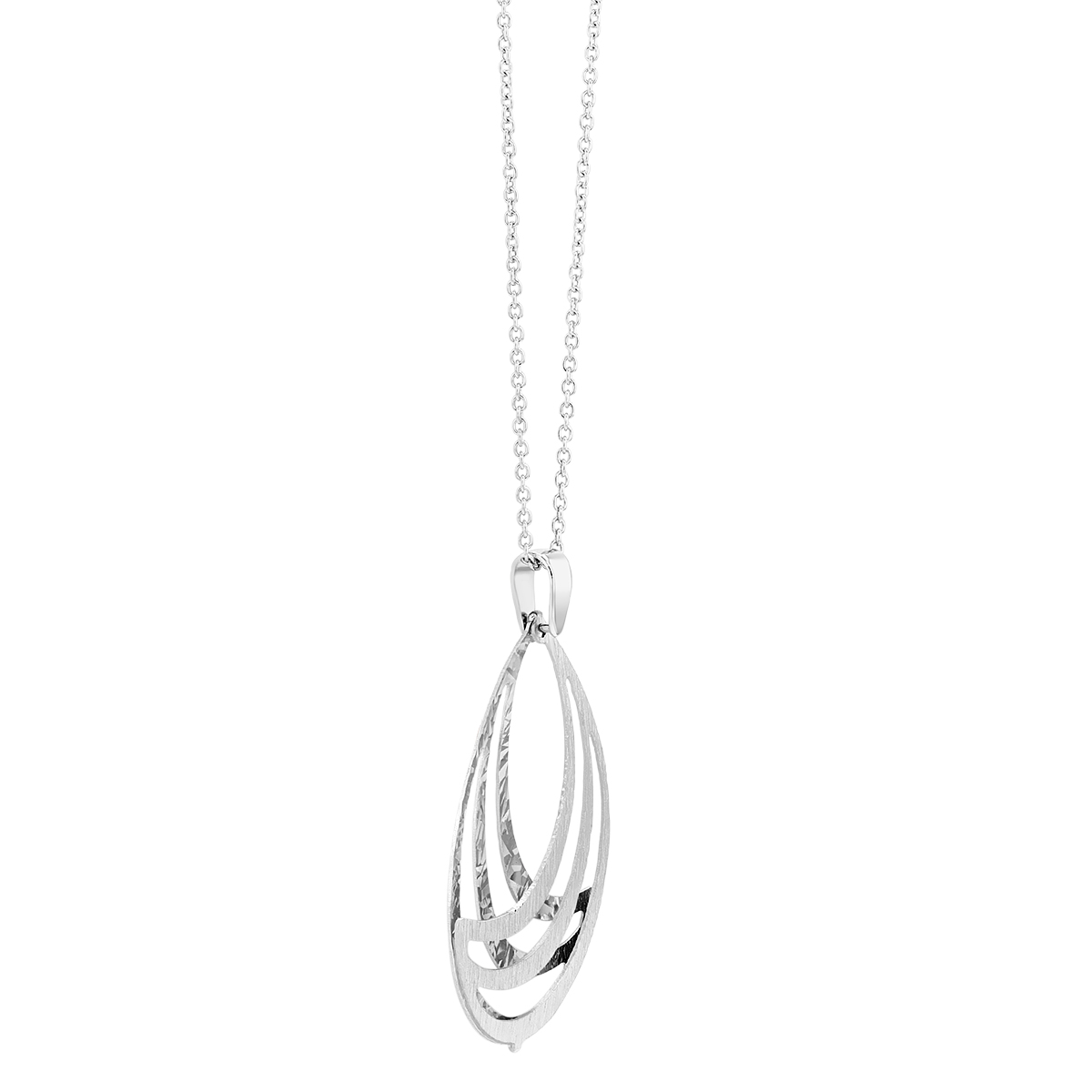 Sterling Silver Teardrop Swirl Pendant, 24