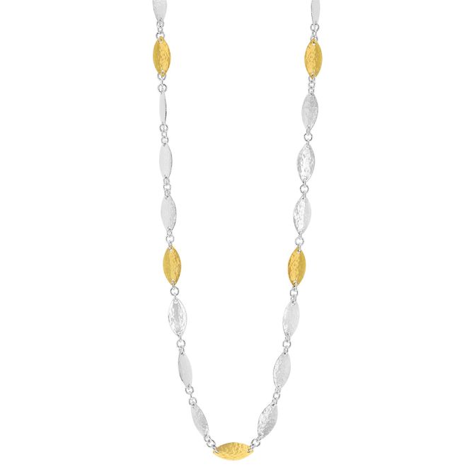Gurhan Willow Sterling Silver & Yellow Tone Navette Station Necklace, 18"
