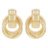 Yellow Gold Twisted & Polished Small Door Knocker Post Earrings