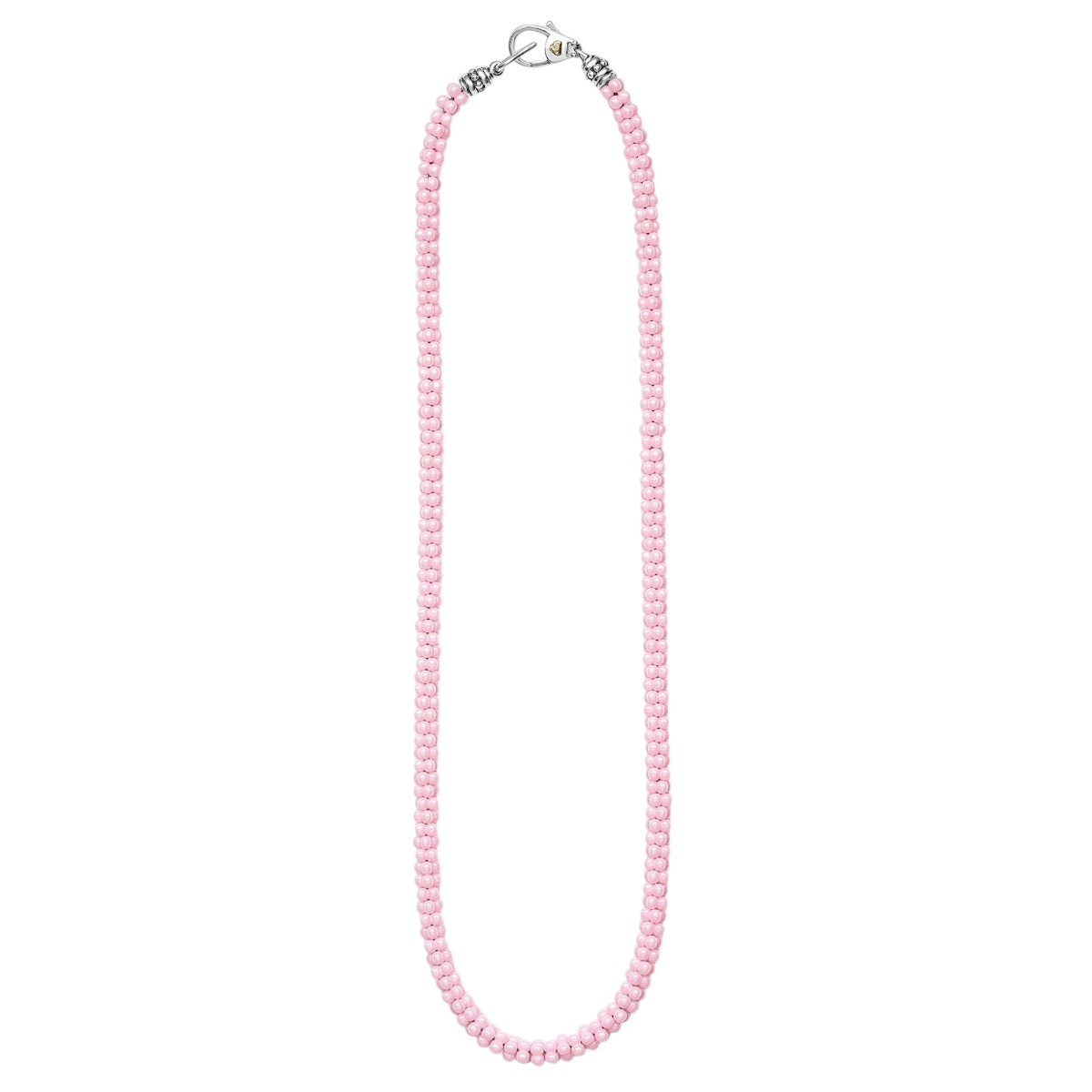 Lagos Pink Ceramic Caviar 5mm Beaded Necklace, 16
