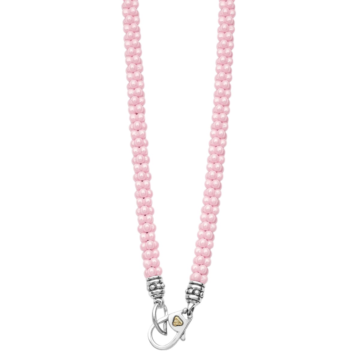 Lagos Pink Ceramic Caviar 5mm Beaded Necklace, 16