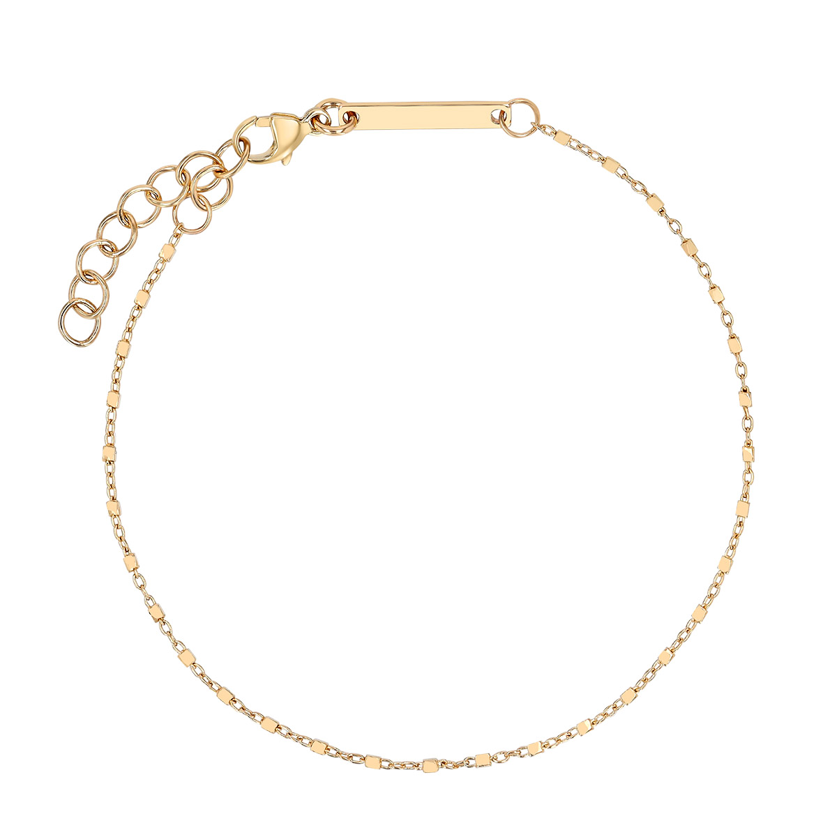 Zoe Chicco Yellow Gold Cable Chain Bracelet, 7