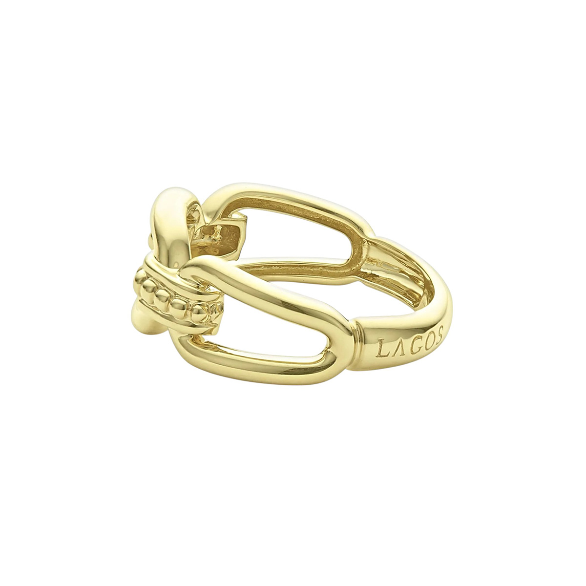 LAGOS Signature Caviar 18K Gold Link Ring