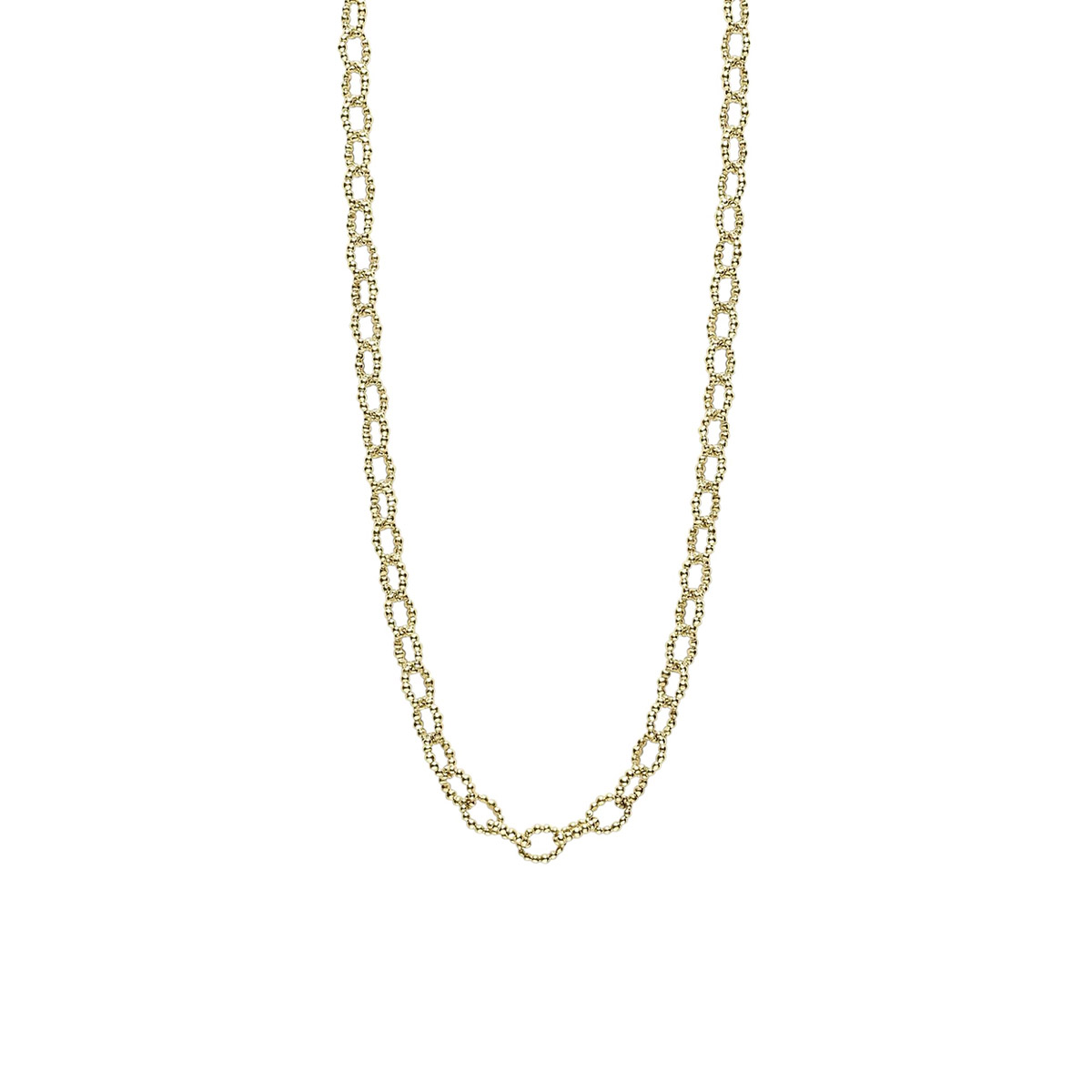 LAGOS Signature Caviar 18K Gold Small Link Necklace, 18