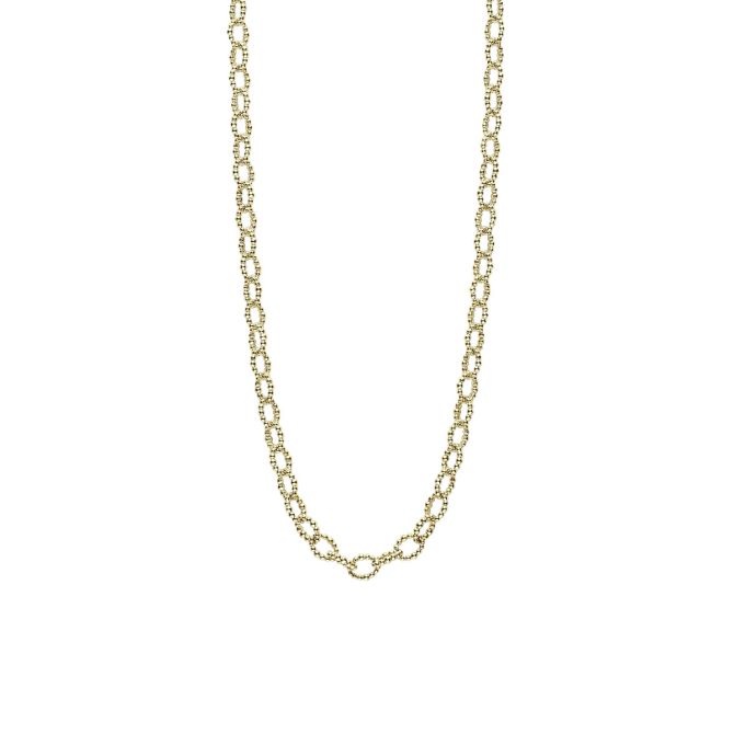 LAGOS Signature Caviar 18K Gold Small Link Necklace, 18"