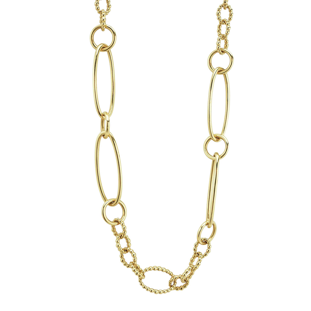 LAGOS Signature Caviar 18K Gold Link Necklace, 20