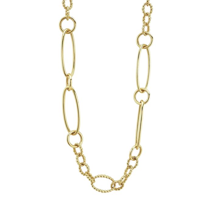 LAGOS Signature Caviar 18K Gold Link Necklace, 20"