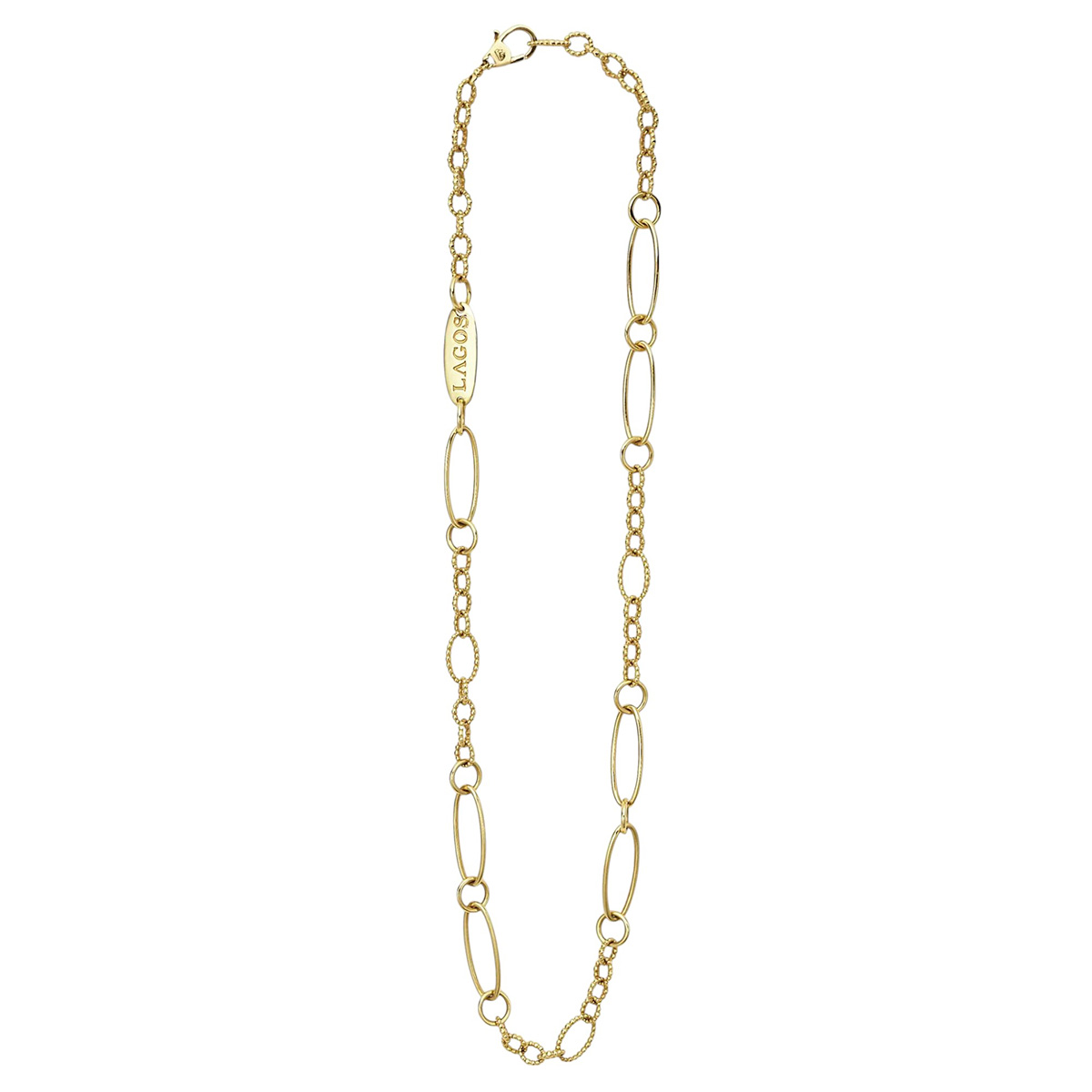 LAGOS Signature Caviar 18K Gold Link Necklace, 20