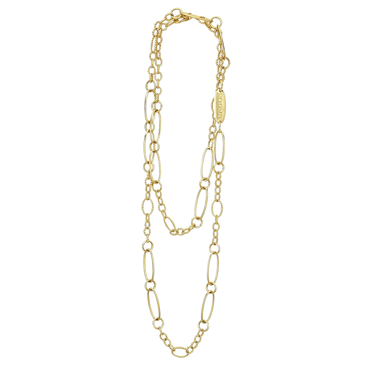LAGOS Signature Caviar 18K Gold Link Necklace, 20