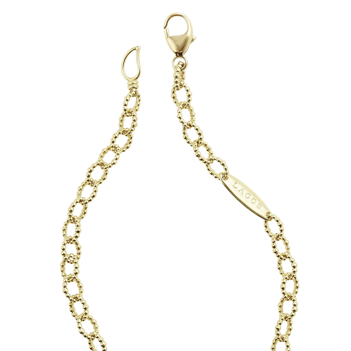 LAGOS Signature Caviar 18K Yellow Gold Petite Link Bracelet, 7