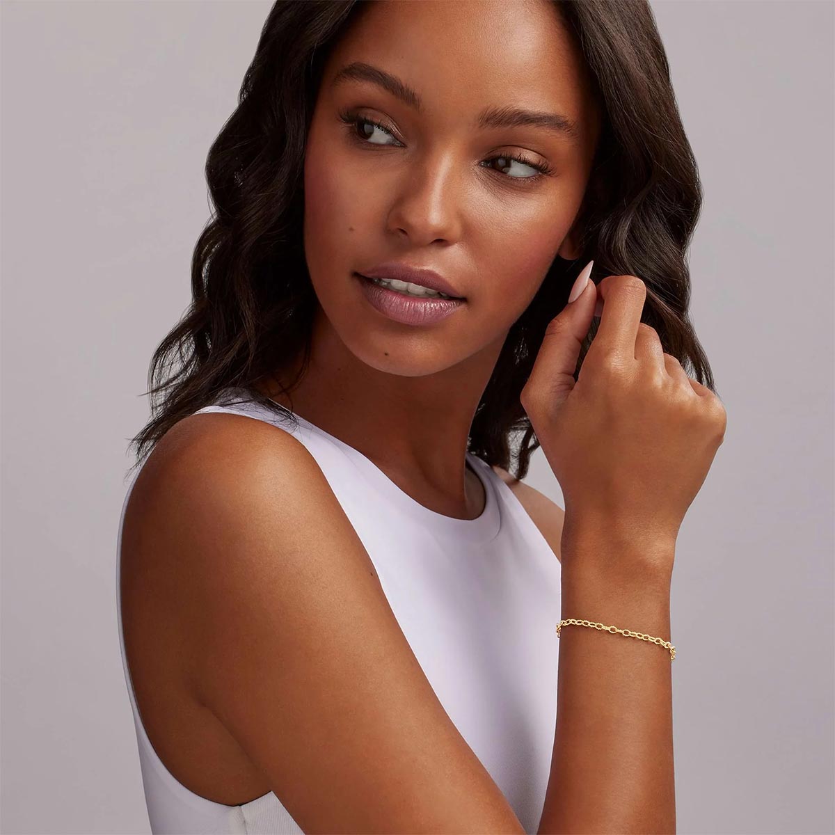 LAGOS Signature Caviar 18K Yellow Gold Petite Link Bracelet, 7