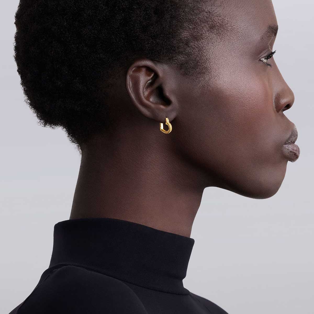 LAGOS Caviar Gold 18K Yellow Gold Caviar Heart Huggie Earrings