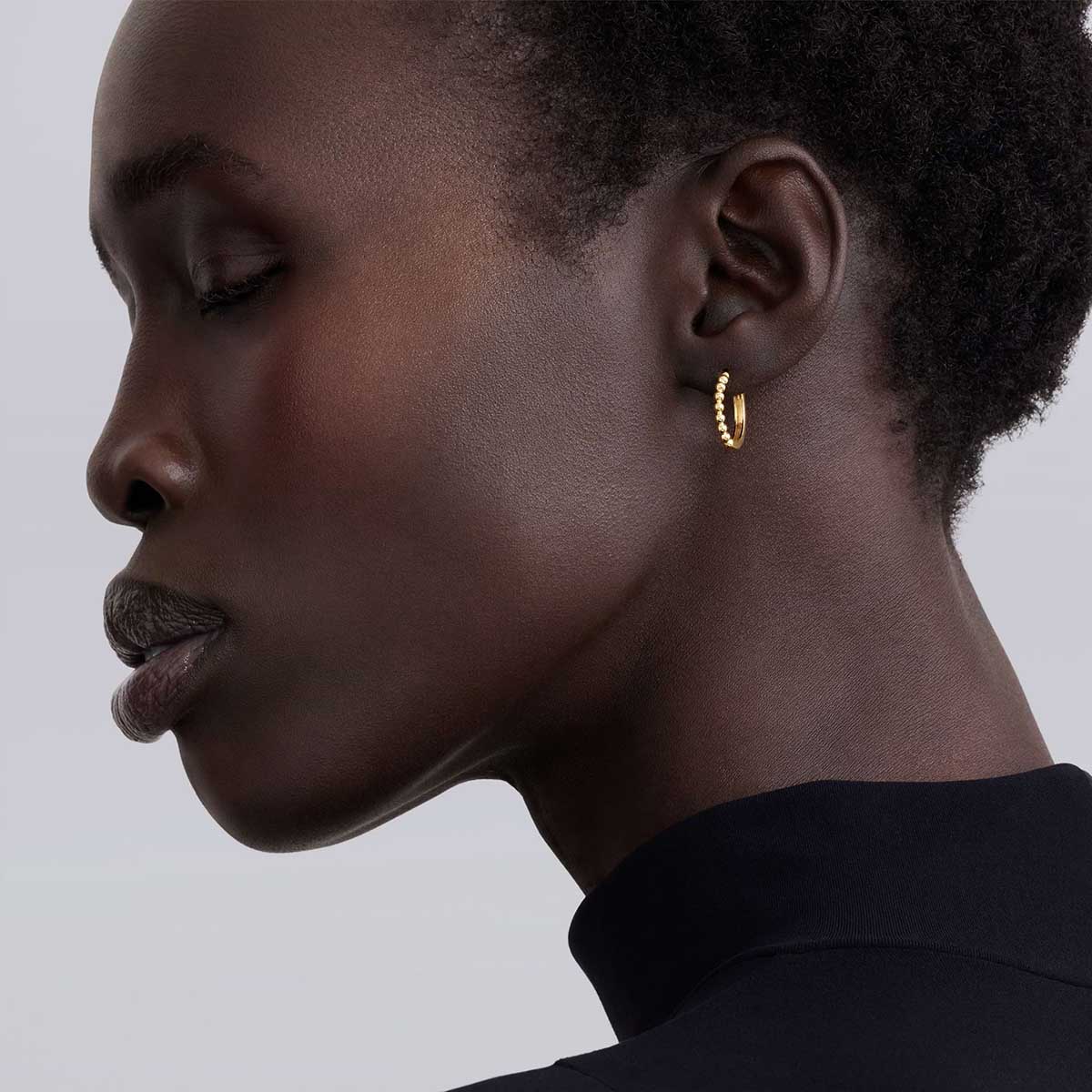 LAGOS Caviar Gold 18K Yellow Gold Caviar Huggie Earrings