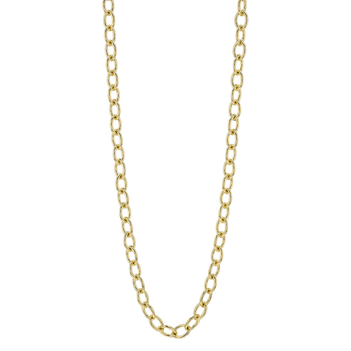 Yellow Gold 5 mm Cable Chain Necklace, 18
