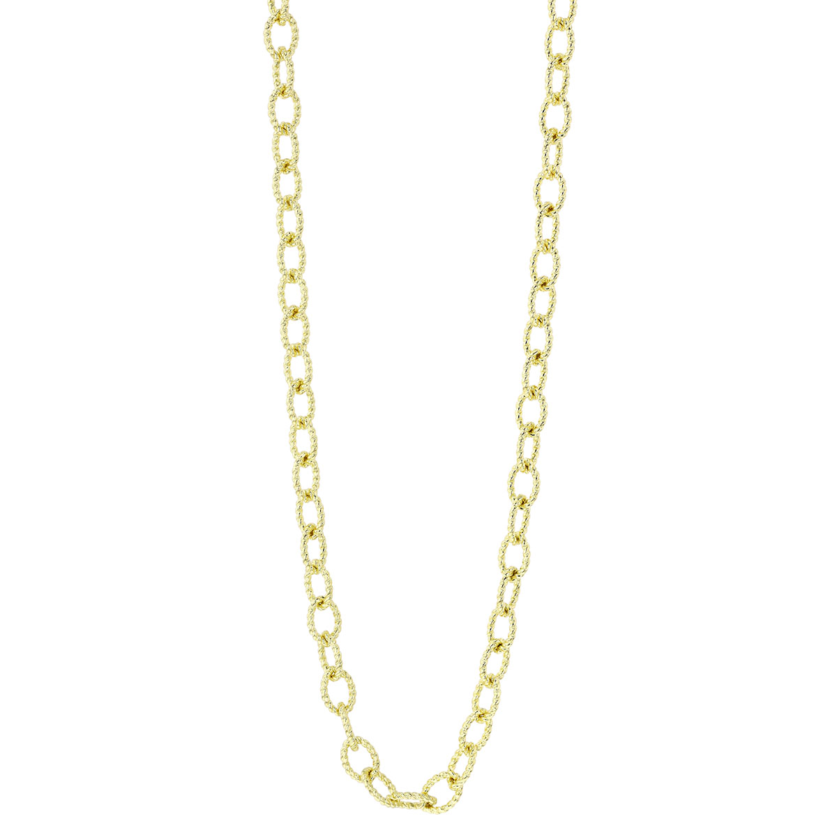 Yellow Gold 7 mm Twisted Link Chain Necklace, 18
