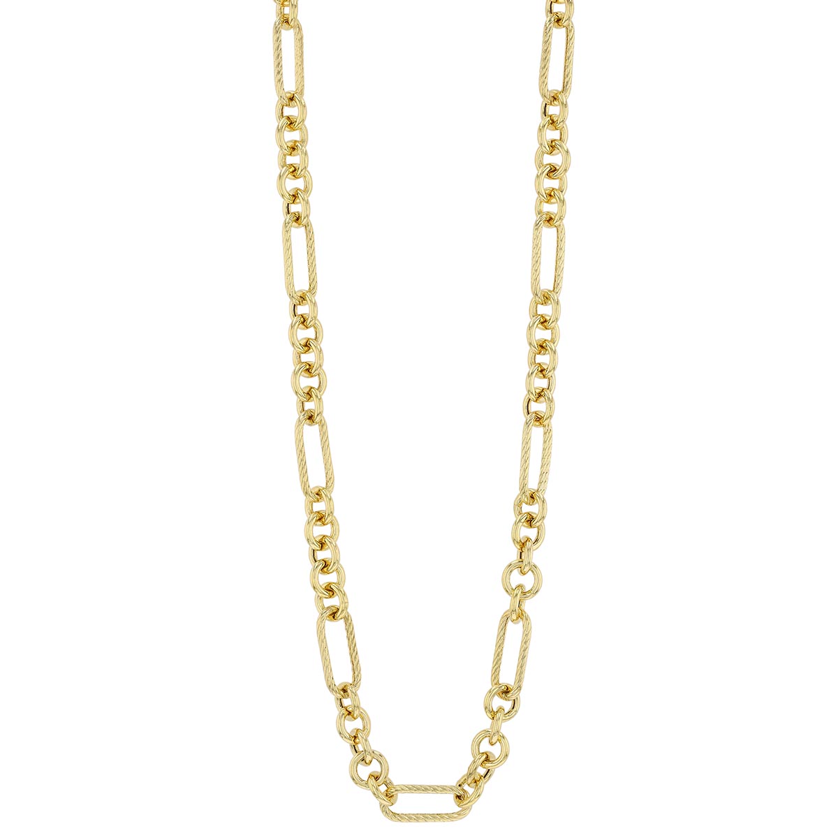 Yellow Gold Figaro Chain Necklace, 18