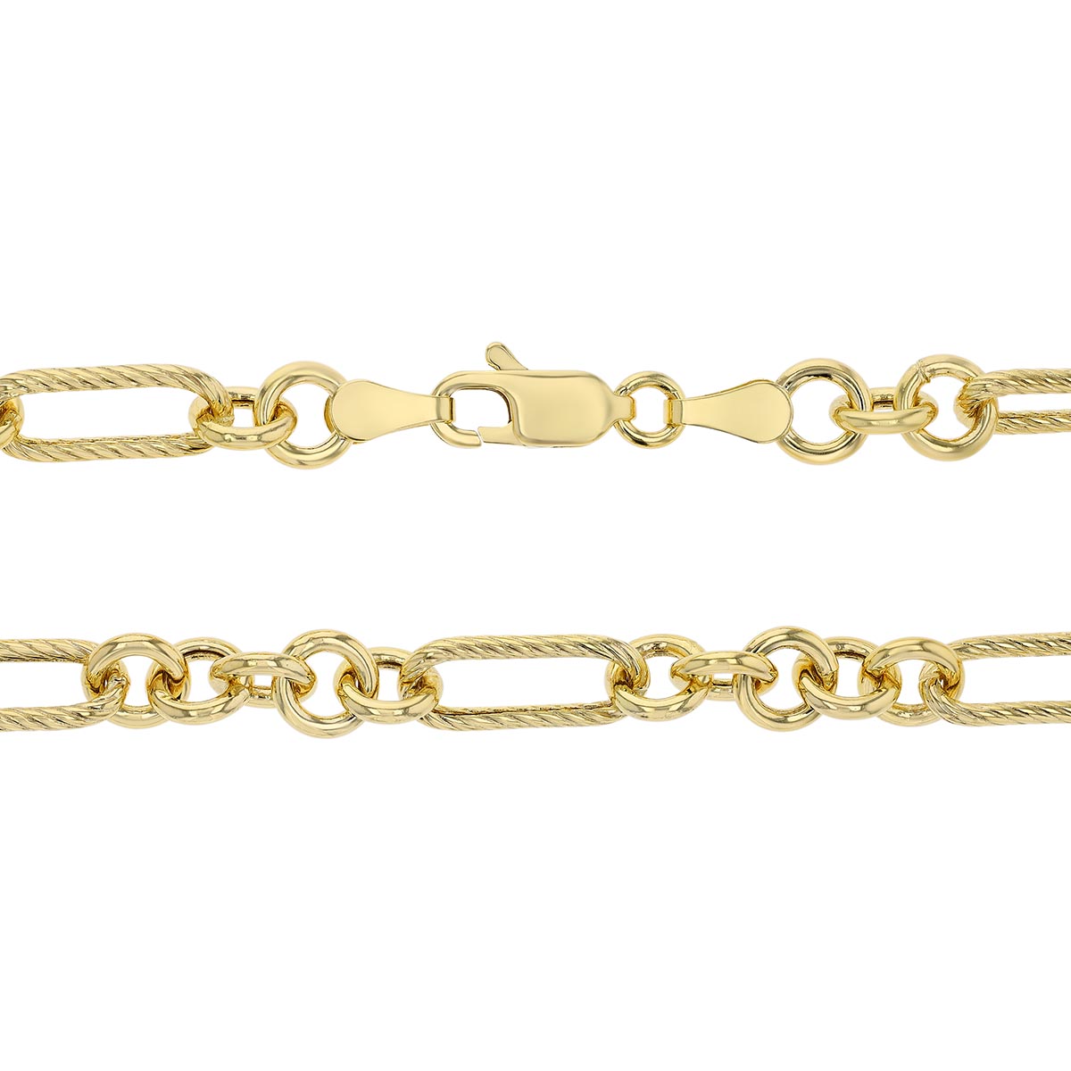 Yellow Gold Figaro Chain Necklace, 18