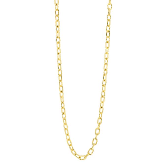 Yellow Gold 3.75 mm Twisted & High Polish Link Chain Necklace, 18"
