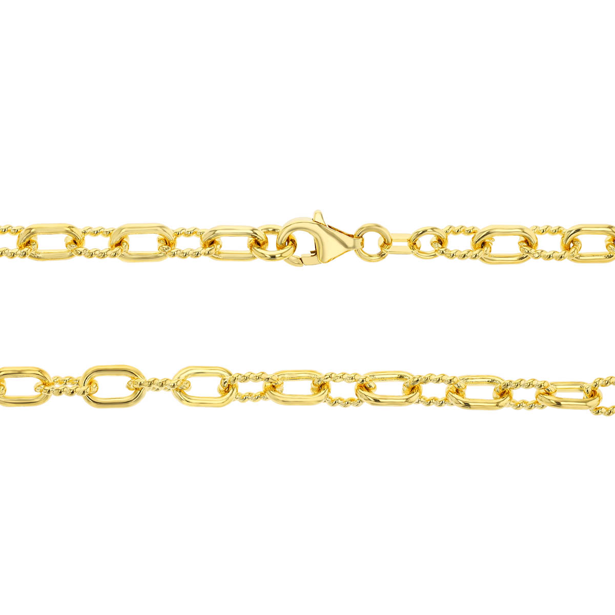 Yellow Gold 3.75 mm Twisted & High Polish Link Chain Necklace, 18