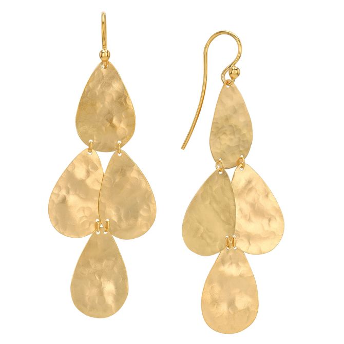 Marika Yellow Gold Teardrop Dangle Earrings