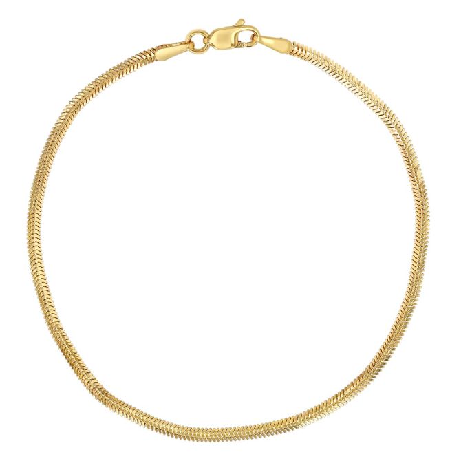 Yellow Gold 2.15 mm Snake Chain Bracelet, 7.25"