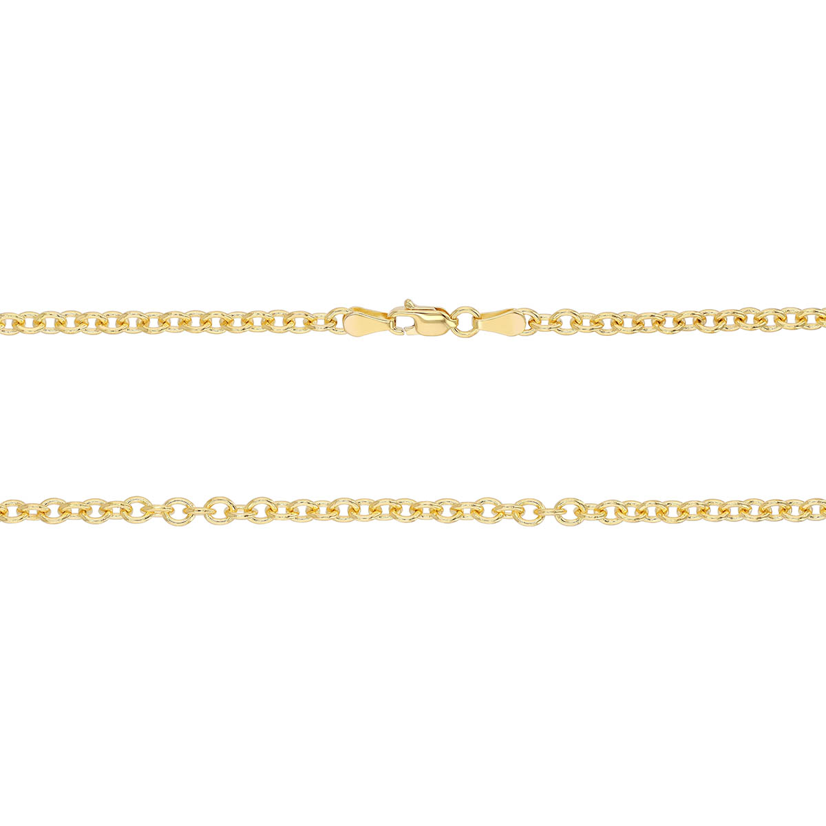 Yellow Gold 3.3 mm Cable Chain Necklace, 18