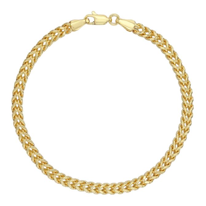 Yellow Gold 3.4 mm Franco Chain Bracelet, 8"