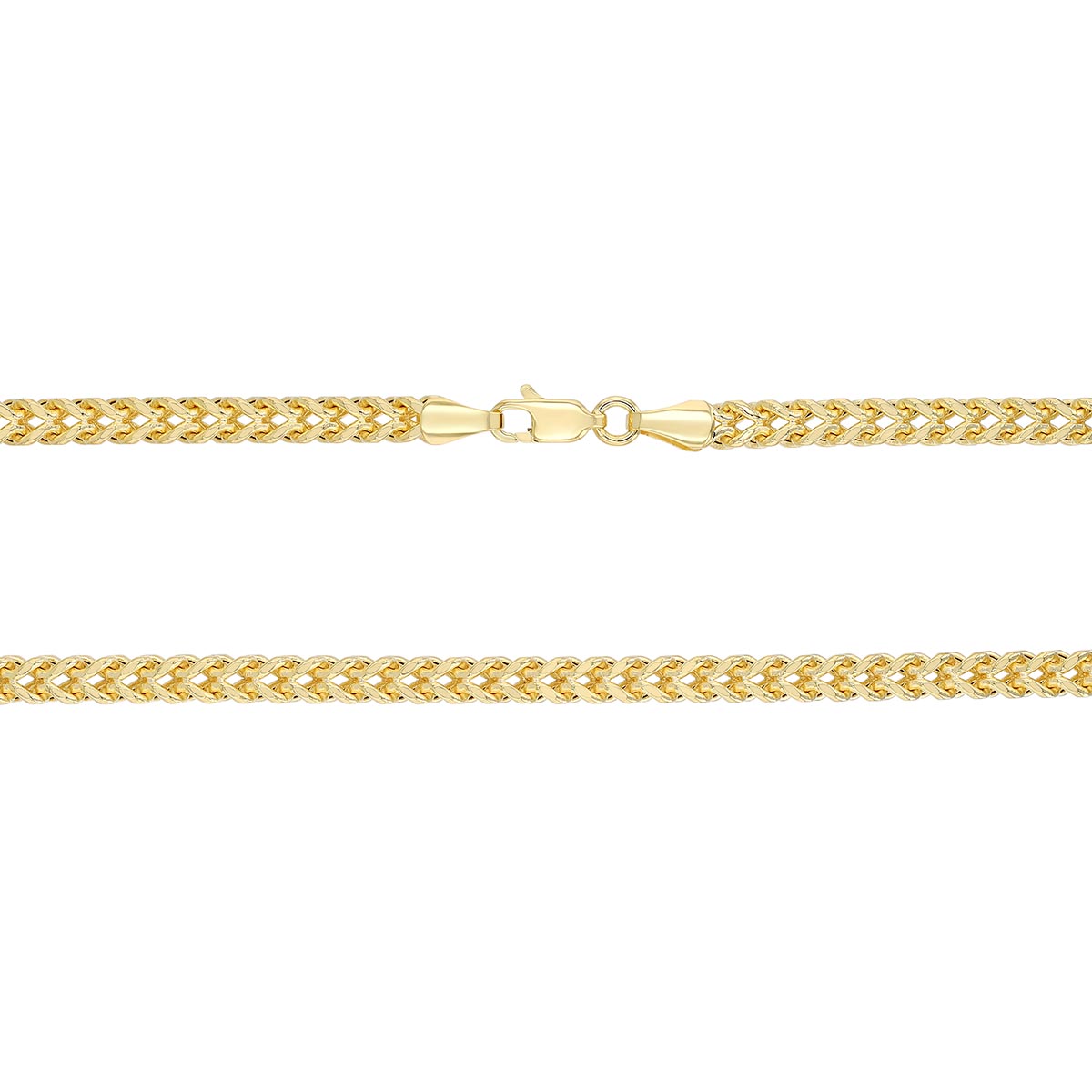 Yellow Gold 3.4 mm Franco Chain Necklace, 22