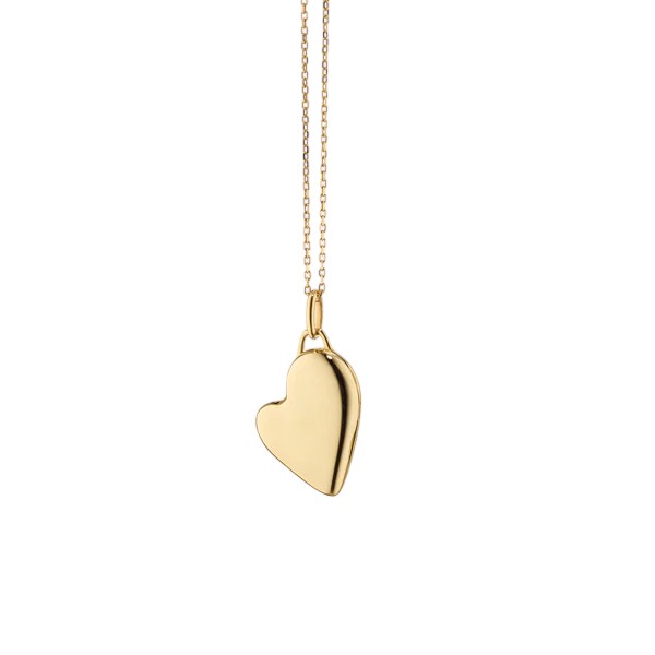 Monica Rich Kosann Yellow Gold Petite Slim Heart Locket Necklace, 17"